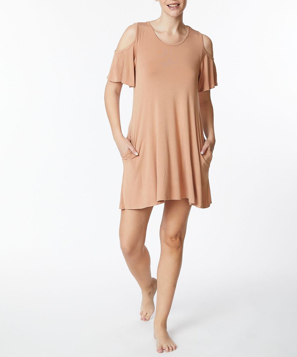 Bamboo cold shoulder dress